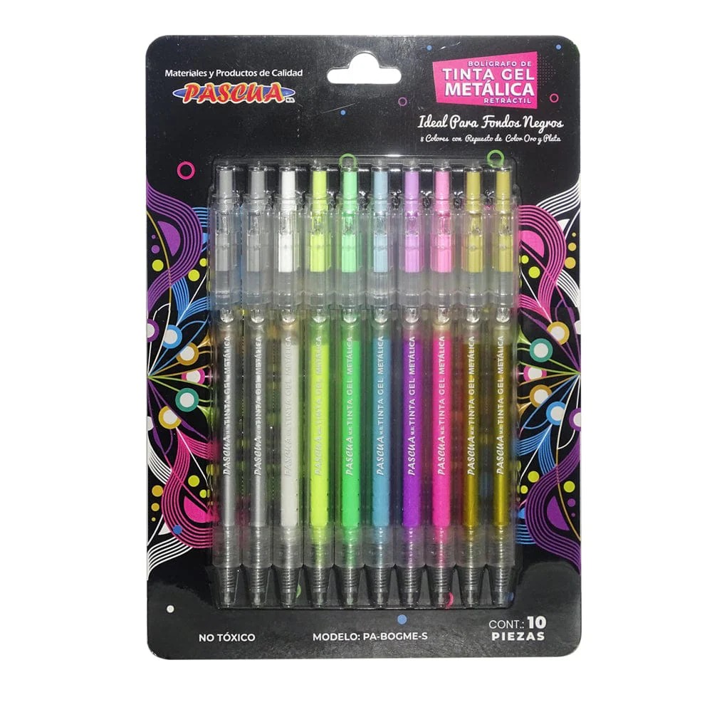 BOLIGRAFO GEL METALICA RT BLIST.C10 PASCUA VCO E12 C144