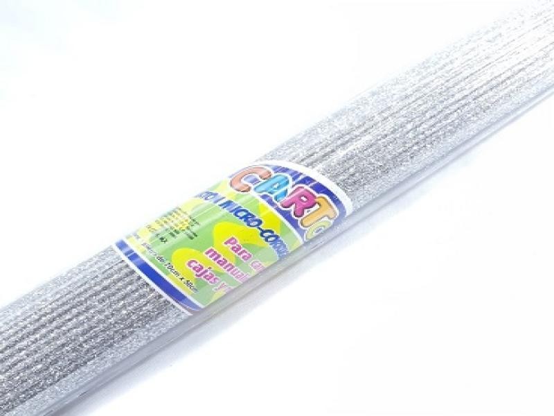 CARTON CORRUGADO CARTOLIN DIAMANTADO 50X70CM. PLATA C.25