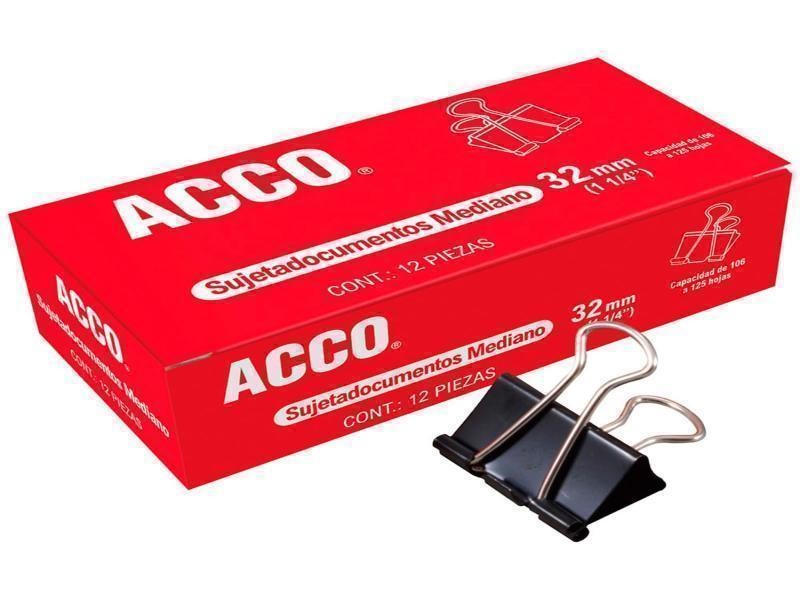 CLIPS SUJETA DOCUMENTOS ACCO MED. CAJA C12 P2463 C48