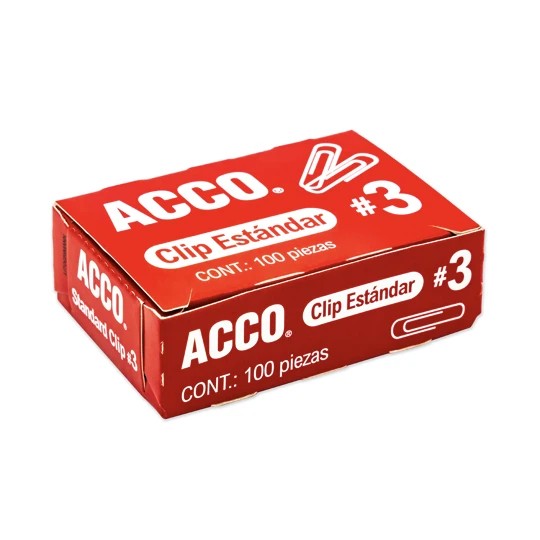 CLIPS ESTANDAR 3 ACCO CAJA C100 PZ. P1670 E.10 C.100