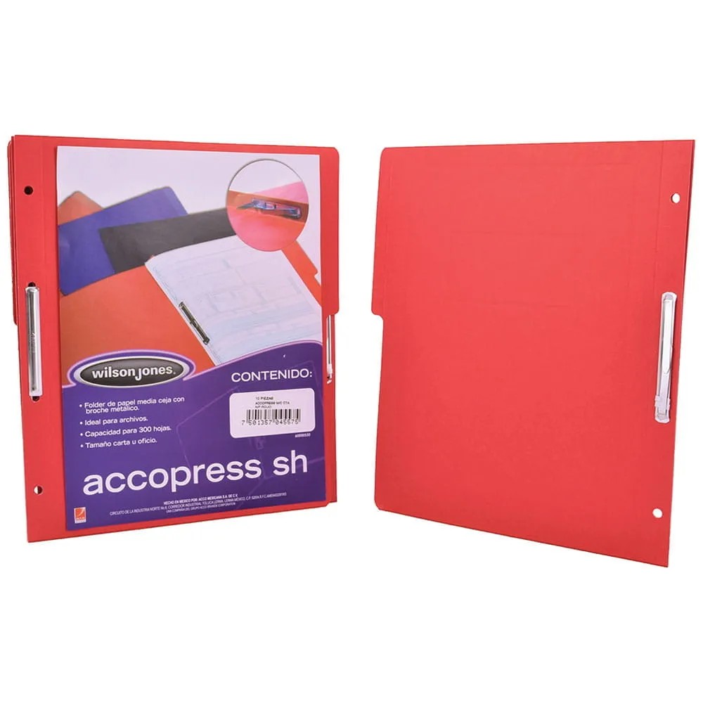 FOLDER CBROCHE CTA. ROJO ACCOPRESS P-4557 E.10 C.90