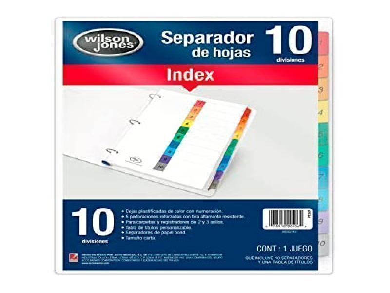 SEPARADOR NUM. CTA. 10 DIV. INDEX WILSON VCOL. P-1347 C24