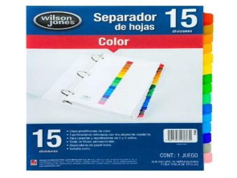 SEPARADOR SNUM. CTA. 15 DIV. WILSON JONES 3683 C.24