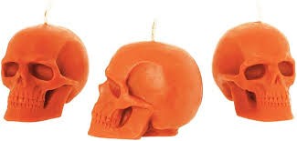 VELA MINI CALAVERA NARANJA PAQ C3 C30