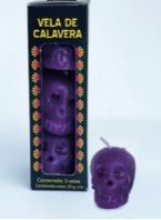 VELA MINI CALAVERA MORADA PAQ C3 C30
