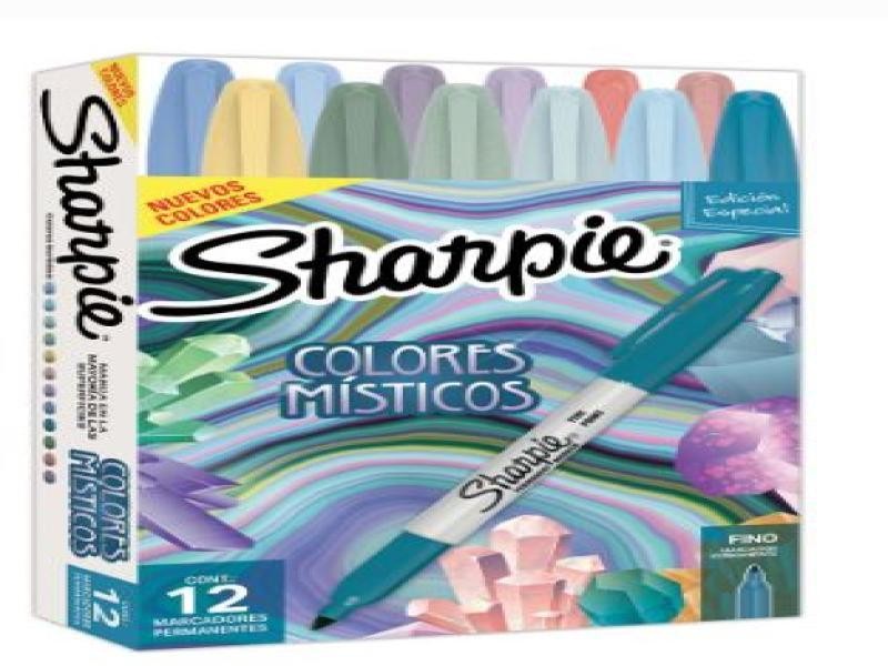 MARCADOR PERM. DELG. PLAST. SHARPIE P.F. MISTICOS C12 VCOL