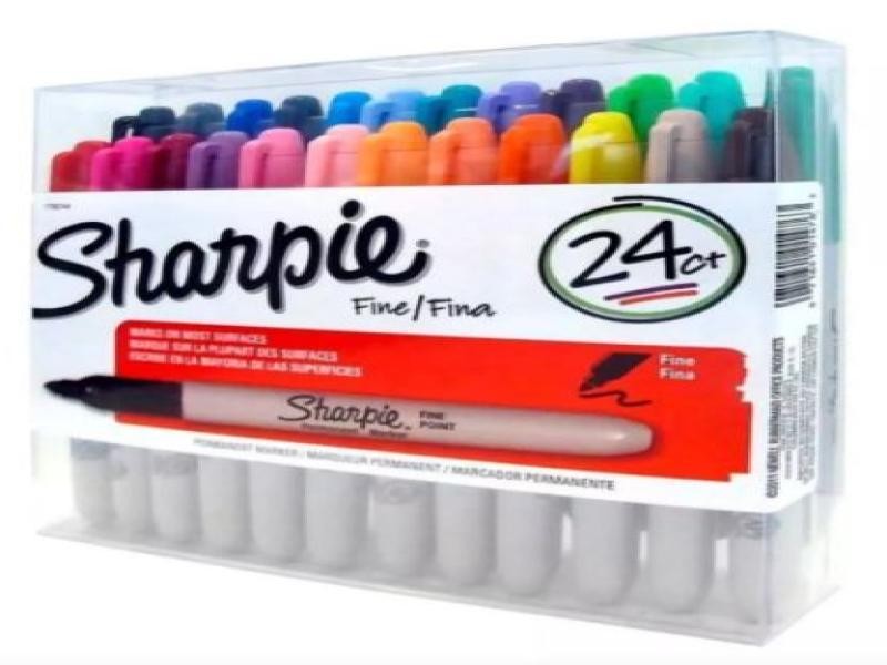 MARCADOR PERM. DELG. PLAST. SHARPIE P.F. GEMAS C24 VCOL