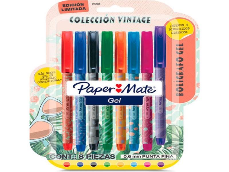BOLIGRAFO GEL PAPER MATE VINTAGE C8 COL.SURT C12