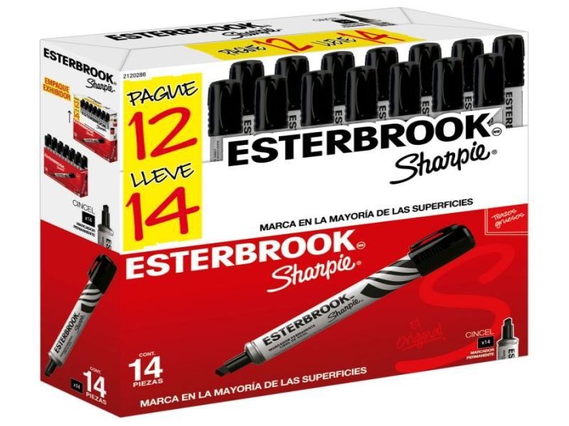 MARCADOR PERM. GRUESO MET. ESTERBROOK NGO. PAQ. C122 C12