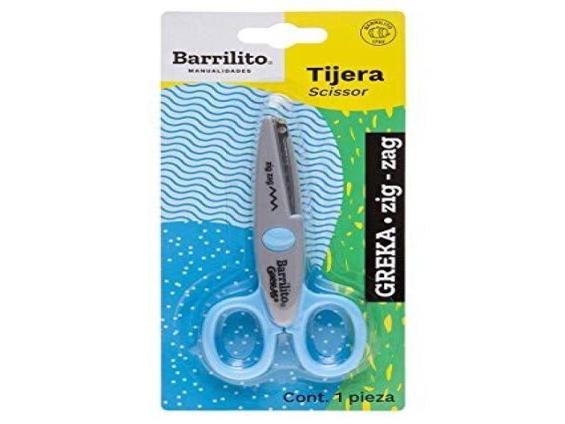TIJERA PLAST. 6-13CM. ZIGZAG GREKA1 BARRILITO BL.C11224