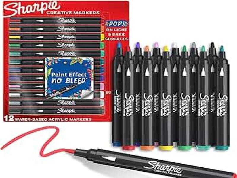 MARCADOR DELG. ACRILICO SHARPIE PUNTA BALA BL.C12 E.1 C.24
