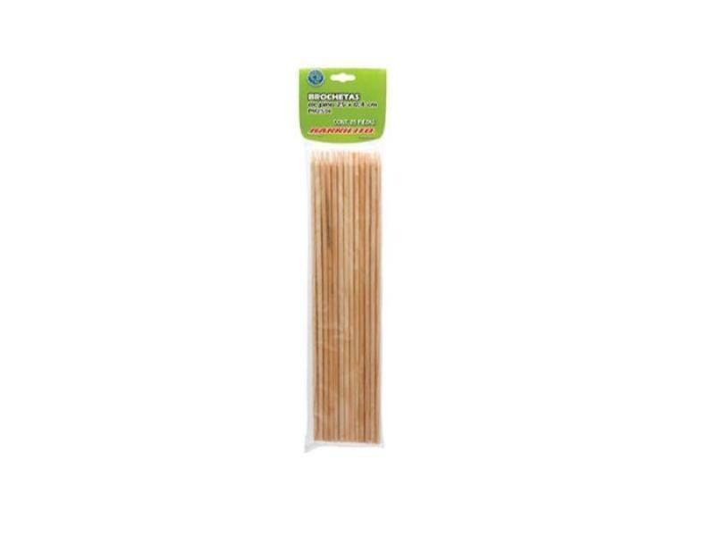 BROCHETA MAD. NAT. 45X250MM. BARR PM2504 BOL.C25 2472