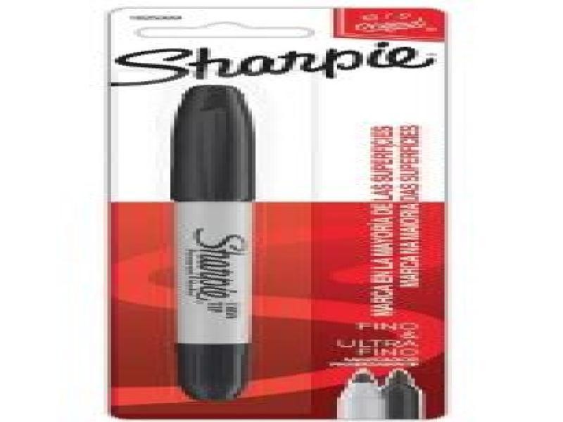 MARCADOR PERM. DELG. PLAST. SHARPIE TWIN D.PTA.NGO.BL.C136