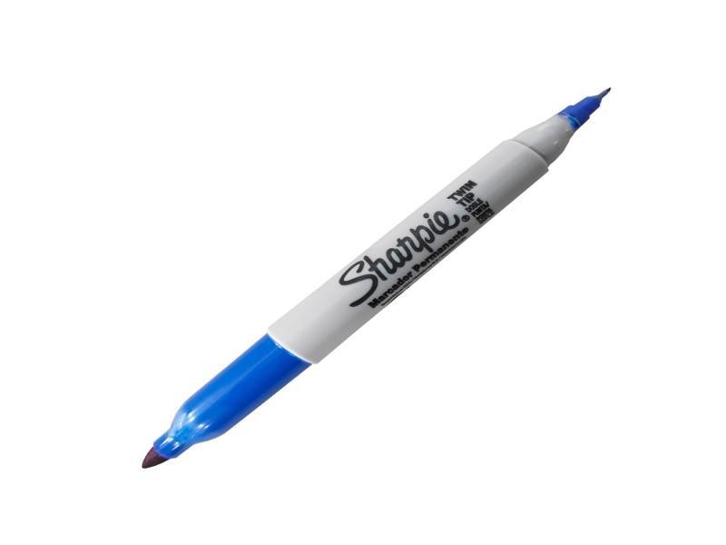 MARCADOR PERM. DELG. PLAST. SHARPIE TWIN D.PTA. AZUL12144