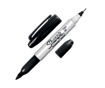 MARCADOR PERM. DELG. PLAST. SHARPIE TWIN D.PTA.NGO.12144