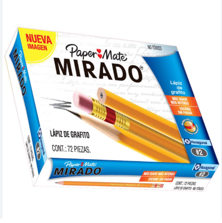 LAPIZ GRAFITO 2 MIRADO HEXAG. PAQ.C72PZ12 MIRADO GRAT20