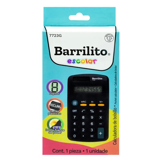 CALCULADORA BOLSILLO BARRILITO 77237785772J 8D E50C400