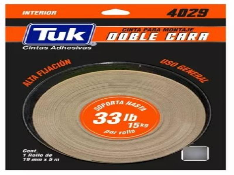 CINTA ADH. DOBLE CAPA PARA MONTAJE 19X5M 4029 TUK C.12