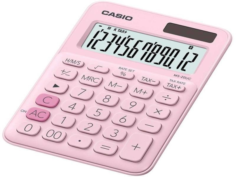 CALCULADORA ESCRIT. CASIO MS-20UC-PK 12DIG. E.10 C.40