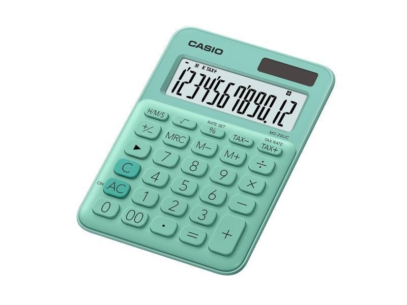 CALCULADORA ESCRIT. CASIO MS-20UC-GN 12DIG E.10 C.40