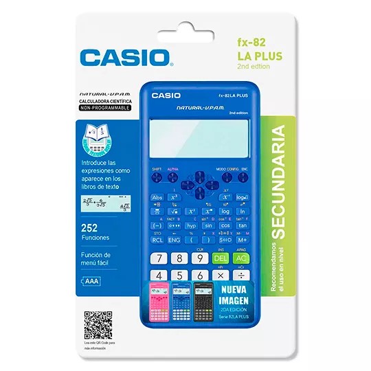 CALCULADORA CIENT. CASIO FX-82BU 252 FUNC. AZUL E10 C.40