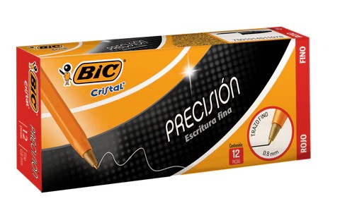 BOLIGRAFO CRISTAL PRECIS.F-290 0.8MM ROJO C12 BOL. C36