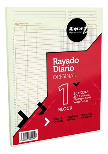 BLOCK RAYADO DIARIO RD-50 DIPAO CTA. 50H PAQ. C3 C.17