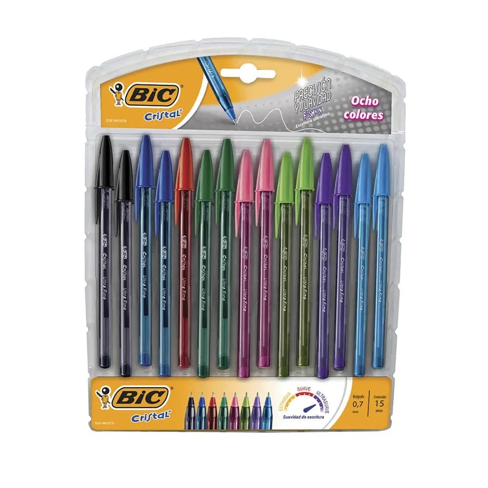 BOLIGRAFO CRISTAL PREC. S BIC 0.7MM EXHIB. C15 PZ SURT.15