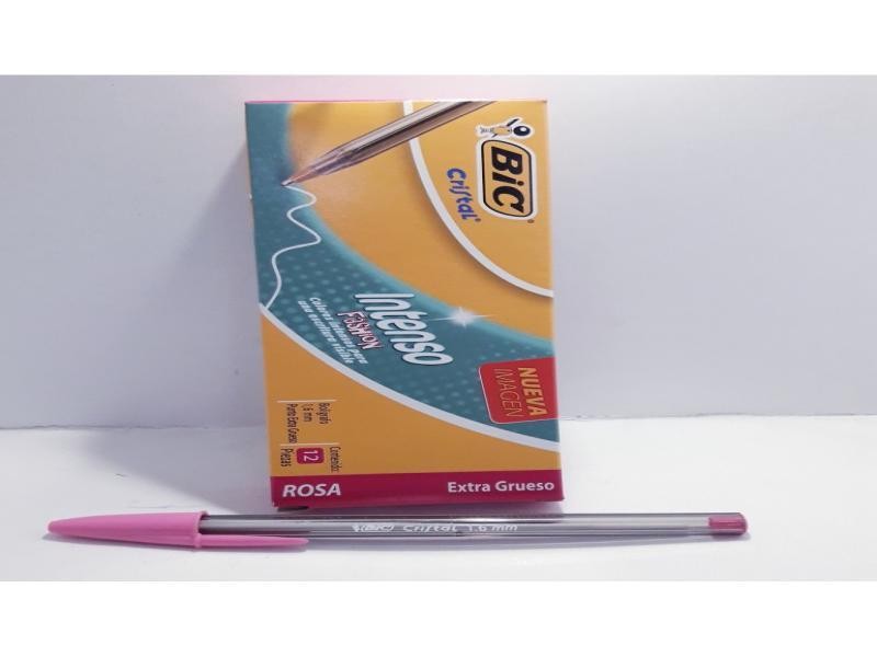 BOLIGRAFO CRISTAL INTENSO BIC 1.6MM ROSA E.12 C.216