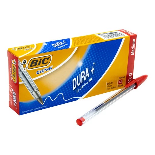 BOLIGRAFO DURAM-250 BIC 1.0MM ROJO CJA. C12 C.100