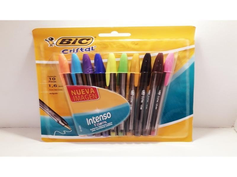 BOLIGRAFO CRISTAL INTENSO BIC 1.6MM SURT. BL C10 C24