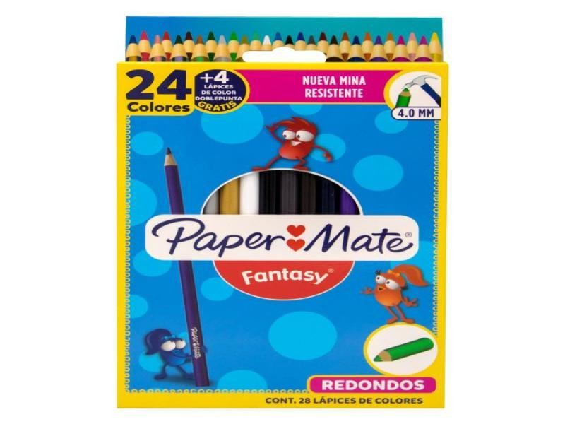 COLORES EST. C24L RECREOPAPER MATE 0.3MM REDONDO C36