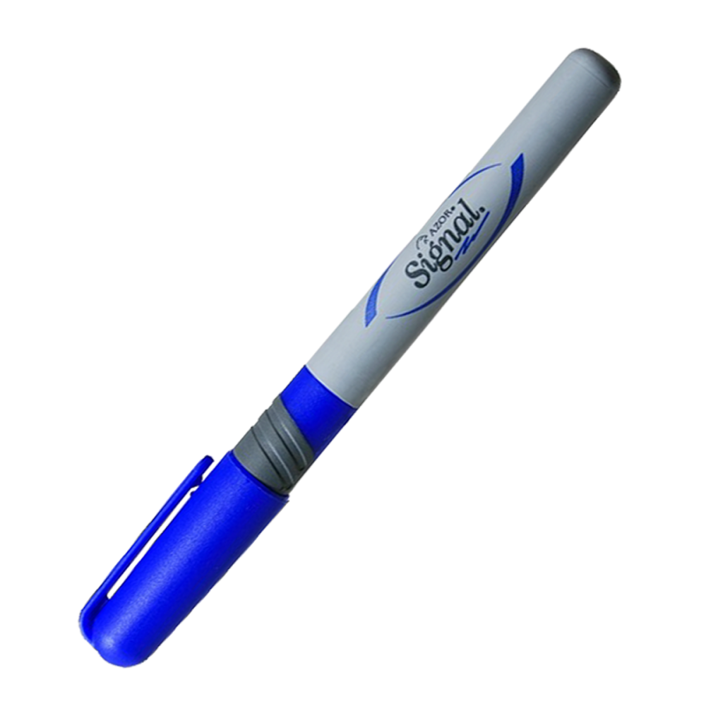 MARCADOR PERM. DELG. PLAST. SIGNAL AZOR P.F. AZUL E12144