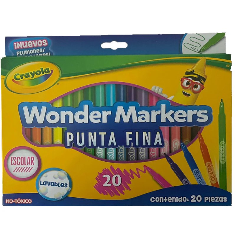 MARCADOR AGUA P.FINO WONDER MARKERS EST.C20 LAV.CRAYOLA C24