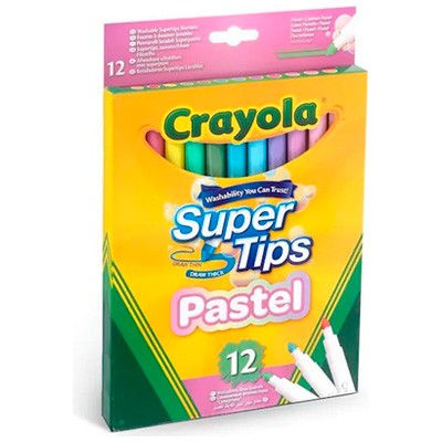 MARCADOR AGUA EST.C12 SUPERTIPS PAST. CRAYOLA 587515 C.12