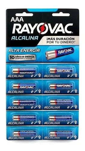 PILA ALCALINA AAA RAYOVAC BL. C10 PZ. C. 24