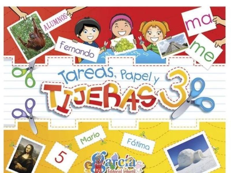 LIBRO ACT. EDU. TAREAS PAPEL Y TIJERAS GARCIA 3 1321-3 C.50