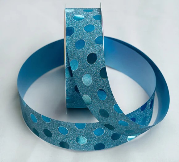 LISTON 9 DIAMANTADO BOLITAS TURQUEZA COLORS 25M C32