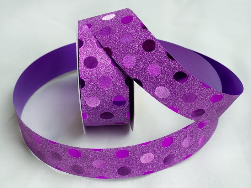 LISTON 9 DIAMANTADO BOLITAS MORADO COLORS 25M C32