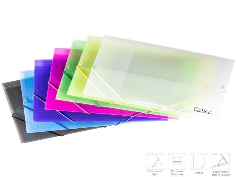SOBRE PLAST.BANDA ELAST. DOBLE CTA.VERT.CELICA AZ. E.30 C.60