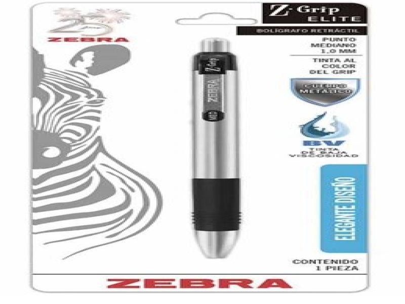 BOLIGRAFO Z-GRIP ELITE 7942 MET. ZEBRA 1.0MM NGO E.12 C.144