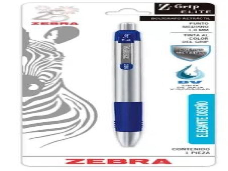 BOLIGRAFO Z-GRIP ELITE 794201 MET. ZEBRA 1.0MM AZ..E.12C.144