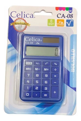 CALCULADORA BOLSILLO BASIC CELICA AZUL 8 DIG.CA08 E.25 C.200