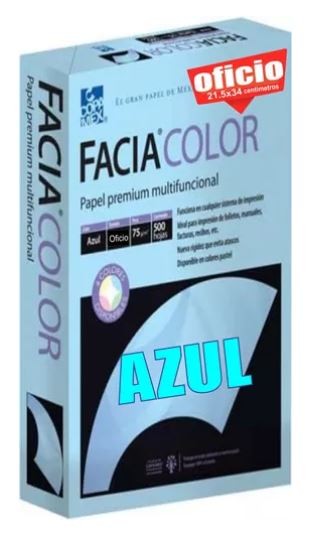 PAPEL FACIA BOND 75G.50K.OFI. AZUL MILLAR E..500 C.5