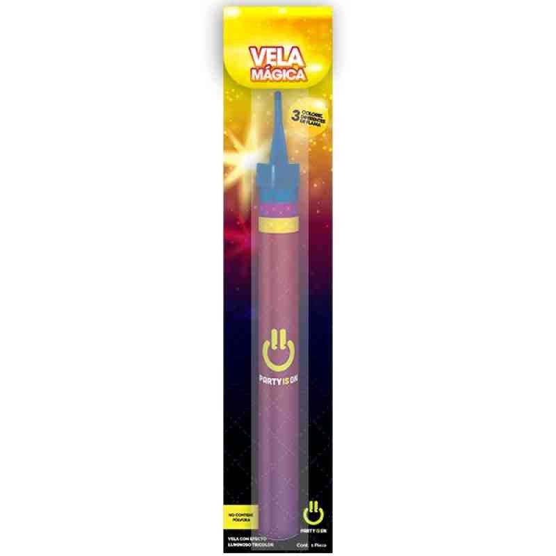 VELA MAGICA 12CM. UN COLOR PARTY IS ON C.12