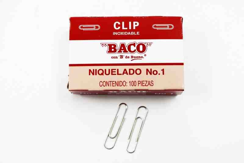 CLIPS NIQUELADO 1 BACO CAJA C100 E.10 C.100