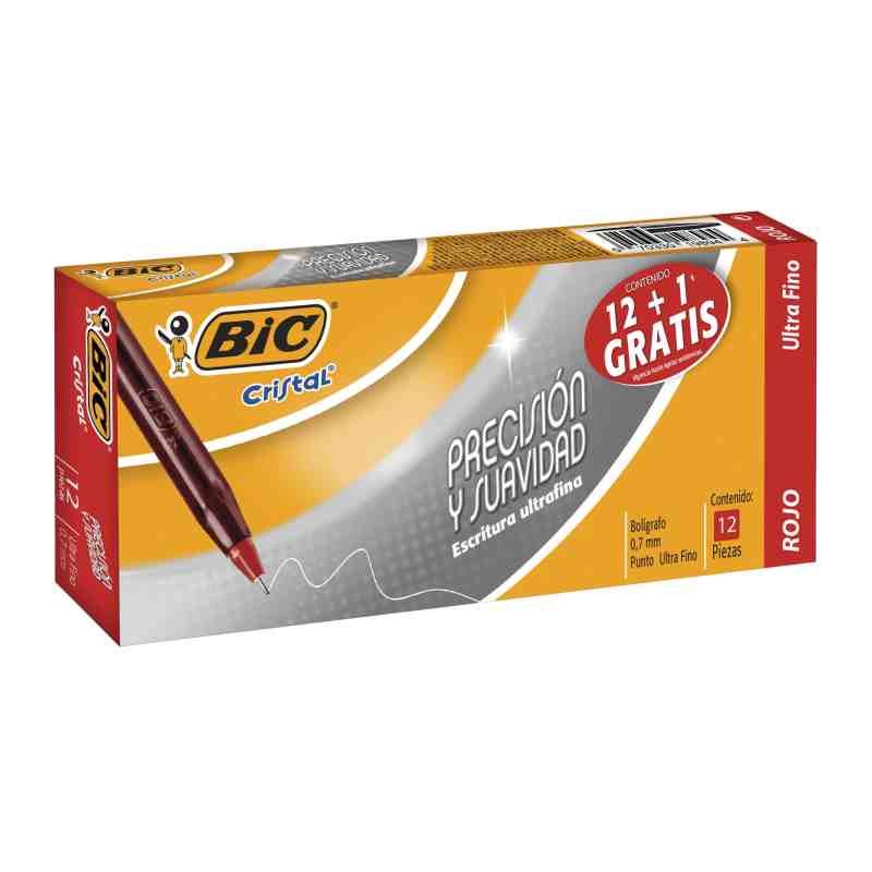 BOLIGRAFO CRISTAL PREC. S BIC 0.7MM RJO. CJ.C12 BOL.18