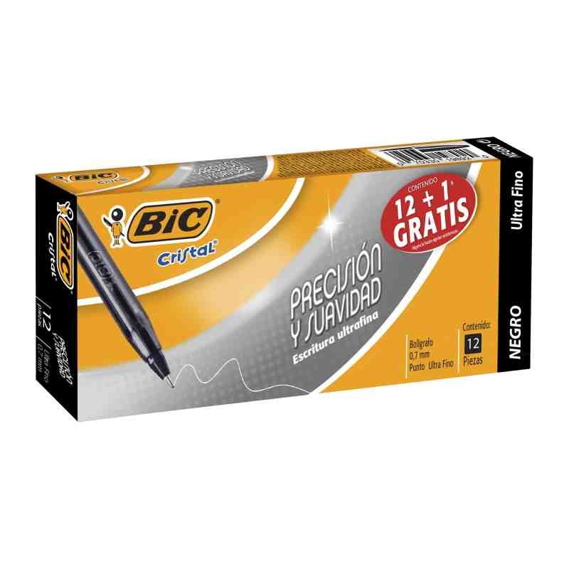 BOLIGRAFO CRISTAL PREC. S BIC 0.7MM NGO. CJ.C12 BOL.18