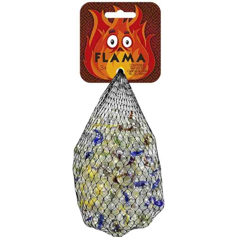 CANICAS FLAMA RED C100 PZ. SURT. C.100