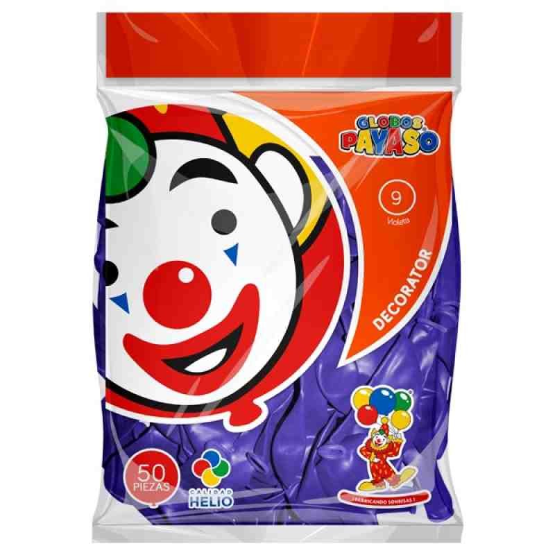 GLOBOS DECORATOR 9 BOL.C50 VIOLETA C.100